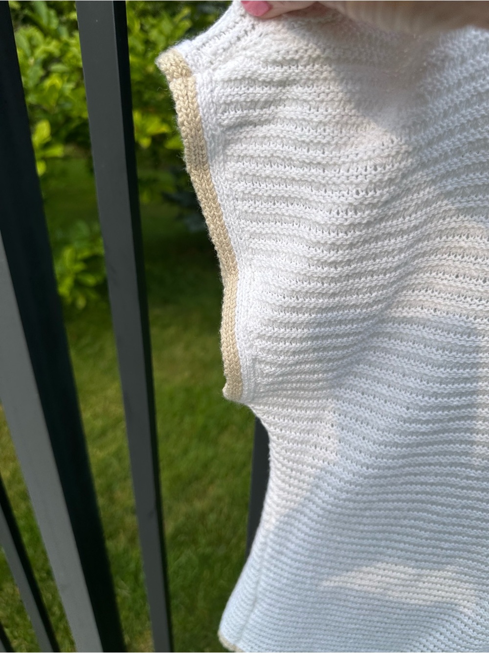 J. Jill White Cap-Sleeve Knit Top - Picture 2 of 4
